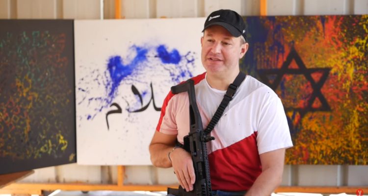 Israeli artist, former sniper, paints with gunfire