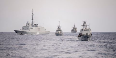 Warships on the Mediterranean