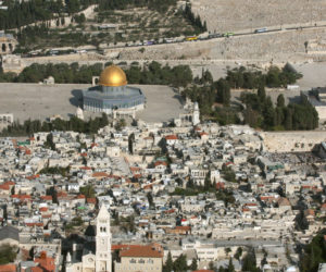 An aerial view of the Old City of Jerusalem