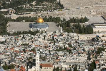 An aerial view of the Old City of Jerusalem