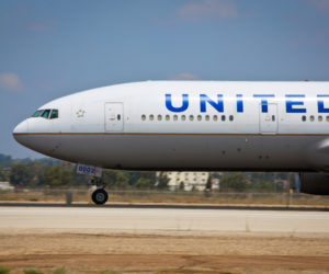 United Airlines flight at Ben Gurion Airport