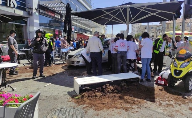 Israelis sitting at cafe plowed into by out-of-control car