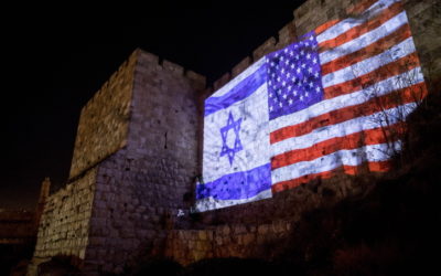 Israeli and American flags