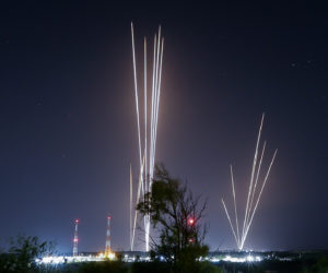Rockets seen fired from the Gaza strip