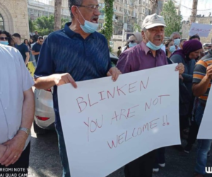 Blinken Ramallah protest
