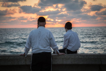 Jewish sunset sea