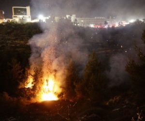 brush fire outside Jerusalem