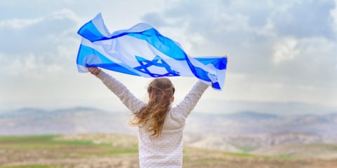 Girl with Israeli Flag