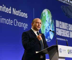 Prime Minister Naftali Bennett in Glasgow for the UN Climate Change Conference (Credit: Government Press Office)
