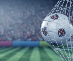 West Ham United soccer ball hits net