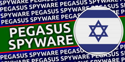 Israel,Circular,Flag,With,Pegasus,Spyware,Titles,Illustration