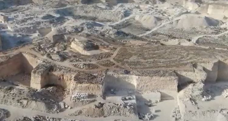 Illegal Palestinian quarry destroying Second Temple-era site