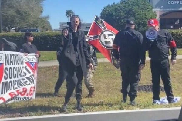 Florida Nazis cause uproar with antisemitic demonstration, waving swastika flags