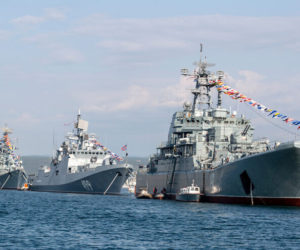 Russian Navy ships in the Black Sea.