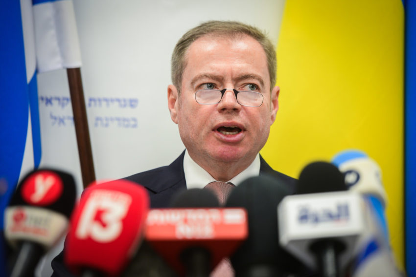 Ukraine's Ambassador to Israel Yevgen Korniychuk
