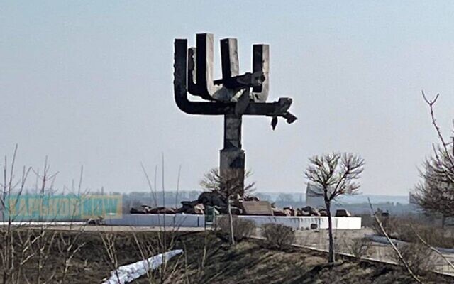Ukraine: Russia damaged Holocaust memorial, ‘repeating Nazi crimes’
