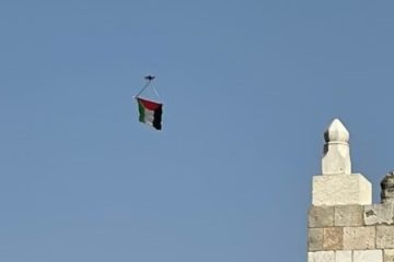 Palestinian flag drone