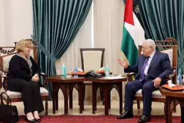 Barbara Leaf and Mahmoud Abbas