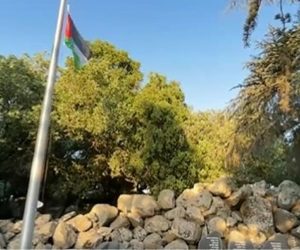 Palestinian flag at cemetery for IDF fallen soldiers.v1