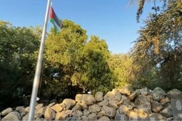 Palestinian flag at cemetery for IDF fallen soldiers.v1