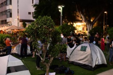 tents in Tel Aviv