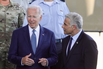 Joe Biden and Yair Lapid visit Iron Dome battery