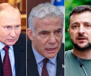 Vladimir Putin, Yair Lapid, and Volodymyr Zelensky