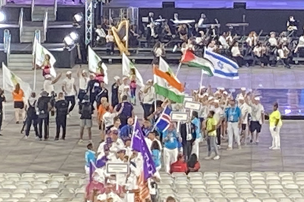 World Games: Activist waves Palestinian flag next to Israelis during opening ceremony