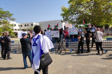 tel aviv university demonstration supporting terrorists