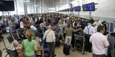 passengers waiting in line