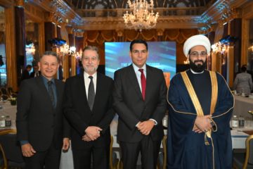 Left to Right, Pastor Carlos Luna Lam, Rabbi Elie Abadie, Ambassador Danny Danon, Imam Mohammad Tawhidi at the First Annual Abraham Accords Global Leadership Summit in Rome, Thursday, December 8, 2022