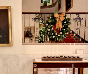 The new White House menorah as part of the official Christmas decorations. Credit: WhiteHouse.Gov