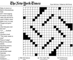 New York Times' crossword resembles a swastika, Sunday 18 December, 2022