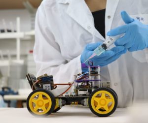 Robot with biological sensor for smell