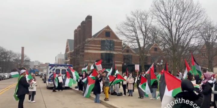 ‘Only One Solution: Intifada:’ Activists protest Kamala Harris at University of Michigan