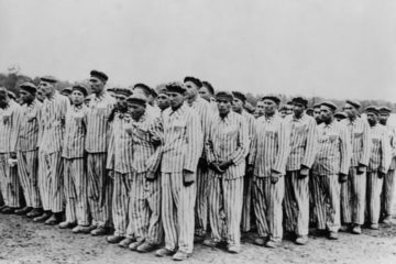 Roll,Call,At,Buchenwald,Concentration,Camp,,Ca.1938-1941.,Two,Prisoners,In