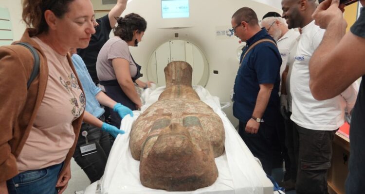 Ancient Egyptian coffin lids undergo unusual CT examination in Jerusalem