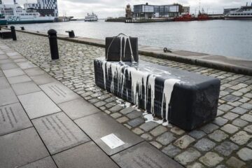 defacement of the Holocaust memorial in Helsingborg, Sweden which commemorates the life and deeds of Raoul Wallenberg