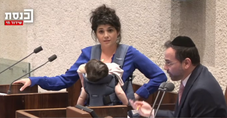 ‘Humiliating and terrible’: MK brings her baby to the Knesset, ordered to leave speaker’s platform