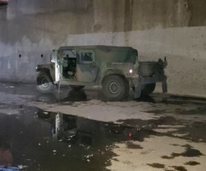 This photo provided by the FBI Los Angeles shows a military Humvee that was stolen from a National Guard facility in a Los Angeles suburb.