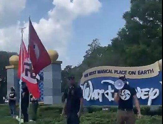 White supremacists wave Nazi flags in front of Disney World