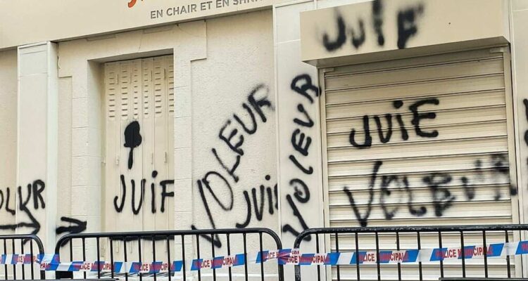 Who’s the surprising suspect behind the antisemitic graffiti on a kosher French restaurant?