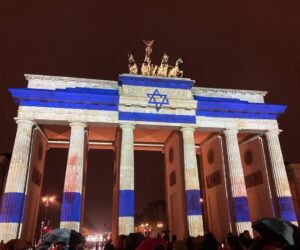 Brandenburg Gate blue and white