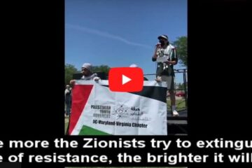 Lance Lokas the SPJ president at George Washington University calls for violence and praises Hamas terrorists during rally. (YouTube Screenshot)