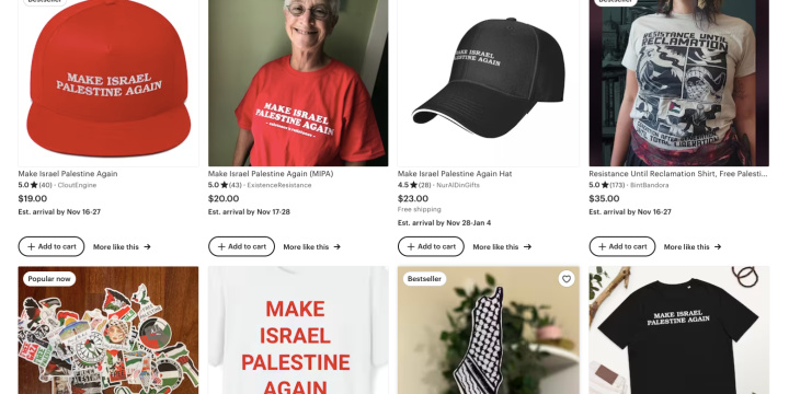 UK lawyers slam online retailer for selling ‘Make Israel Palestine Again’ items