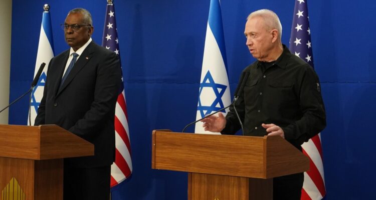 At defense press conference, Israel says no war deadline, US pushes two-state solution