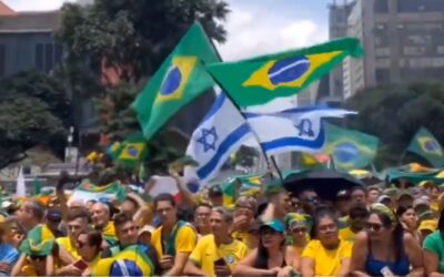 Brazilian and Israeli flags pro-Bolsonaro rally