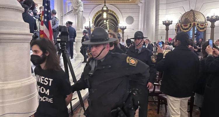 126 arrested as protesters swarm Pennsylvania Capitol to stop investments in Israeli bonds