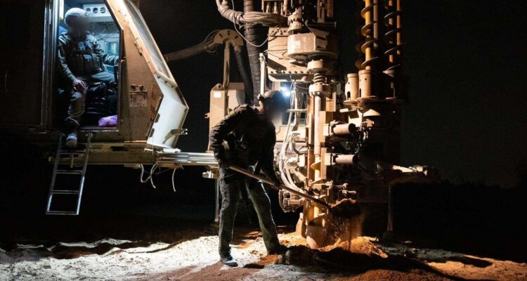IDF digging defensive ditch along Yellow ceasefire line in Gaza