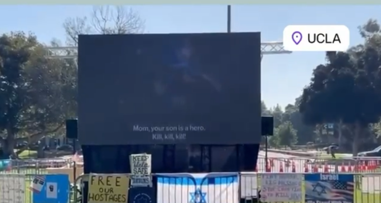 Billboard truck traverses NYC showing footage of kidnapped Israeli soldiers